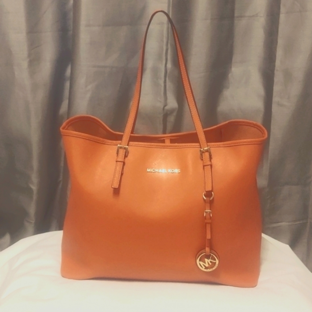 MICHAEL Michael Kors Orange Saffiano Leather Tote